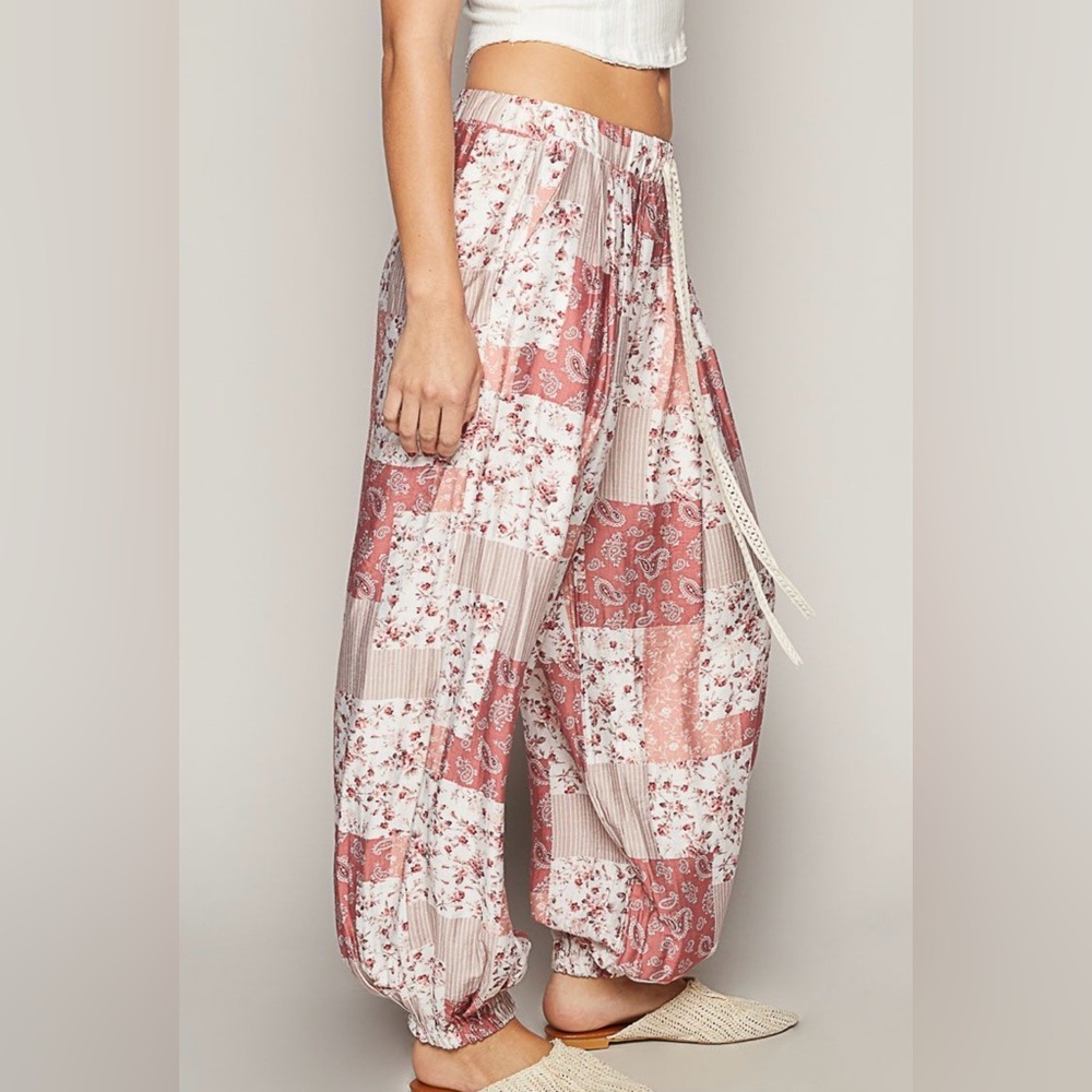 Pol Blush Patchwork Boho Pants - image 3